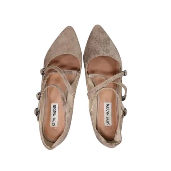 Steve Madden Shoes Womens 7 Flats Fashion Loafer Leather Buckle Strap Edggy Grey - Picture 5 of 12